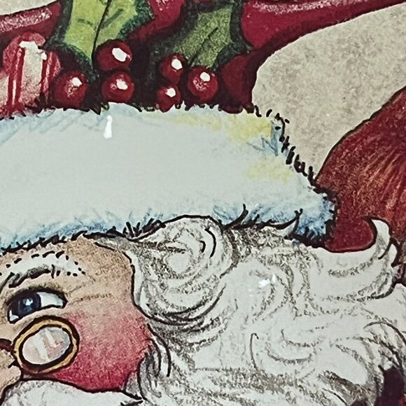 Signed Mary Engelbreit Mark Roberts Christmas Glass Santa Plate Platter 2014 - Picture 14 of 16